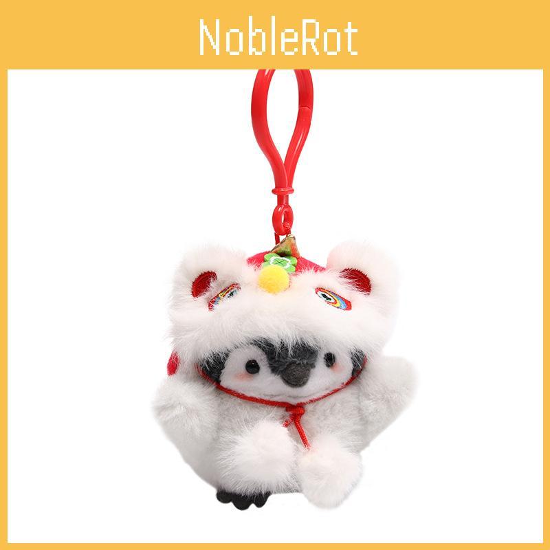 Penguin Plush Toy With Lion Dance Hanging Decor For New Year Celebrations