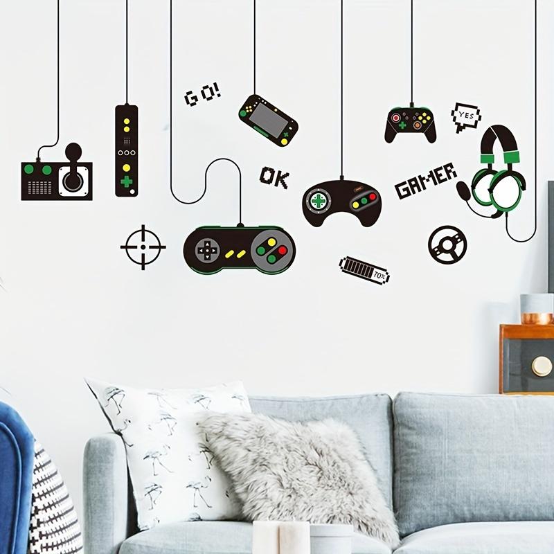 Gamer Wandsticker für Jungen Mädchen Game Controller Aufkleber Kinderzimmer Dekor Cartoon Wandbild Kunst Abnehmbare Vinyl Aufkleber