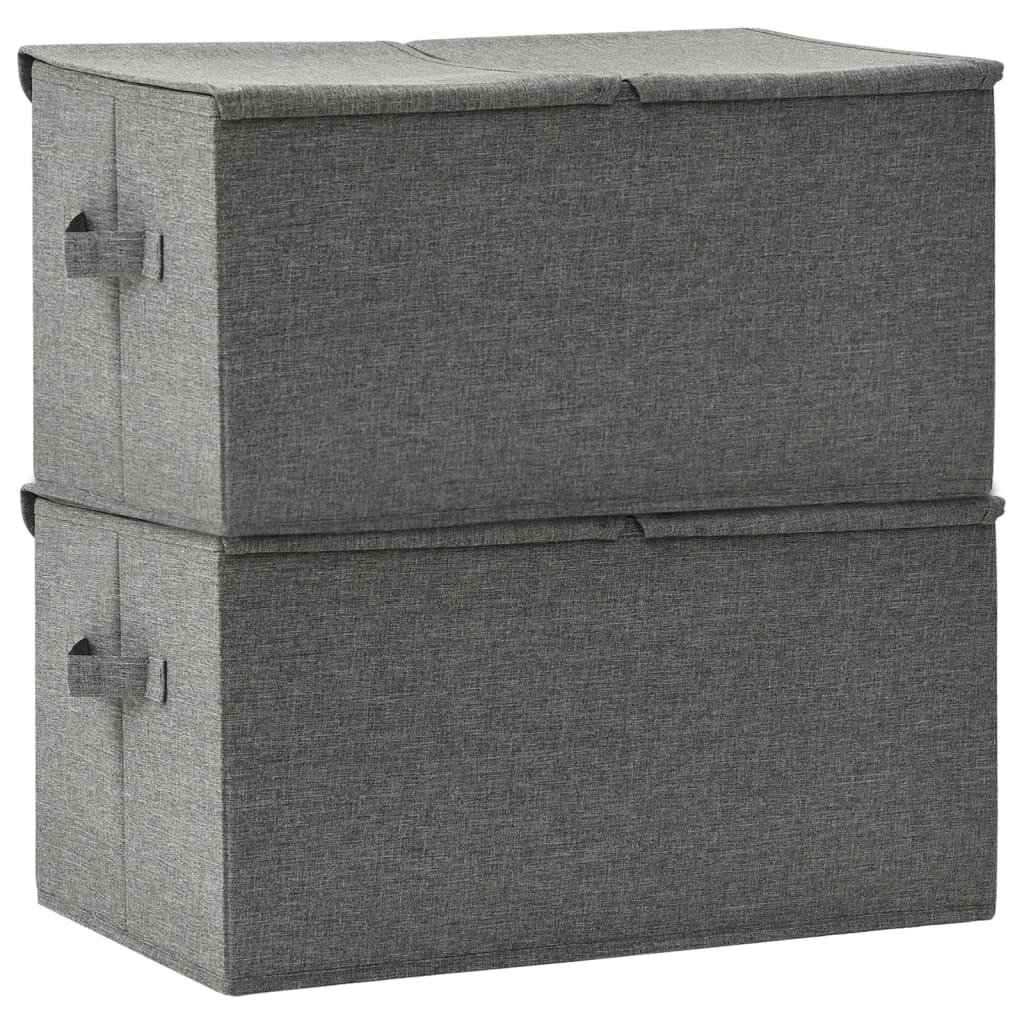 Storage Boxes 2 Pcs Fabric 50 X 30 X 25 Cm Anthracite