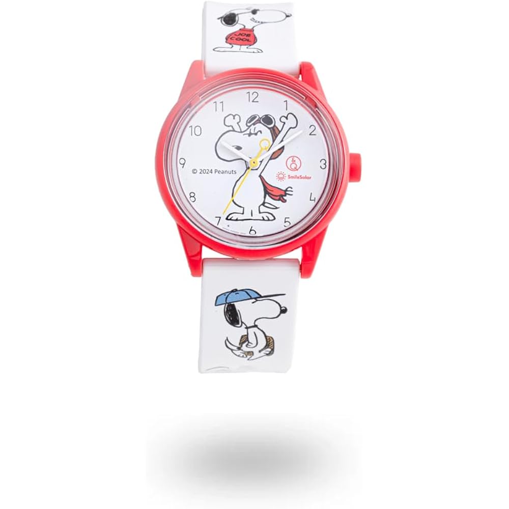 Q&Q SmileSolar Watch, Water-Resistant, PEANUTS COLLECTION, Snoopy & Woodstock