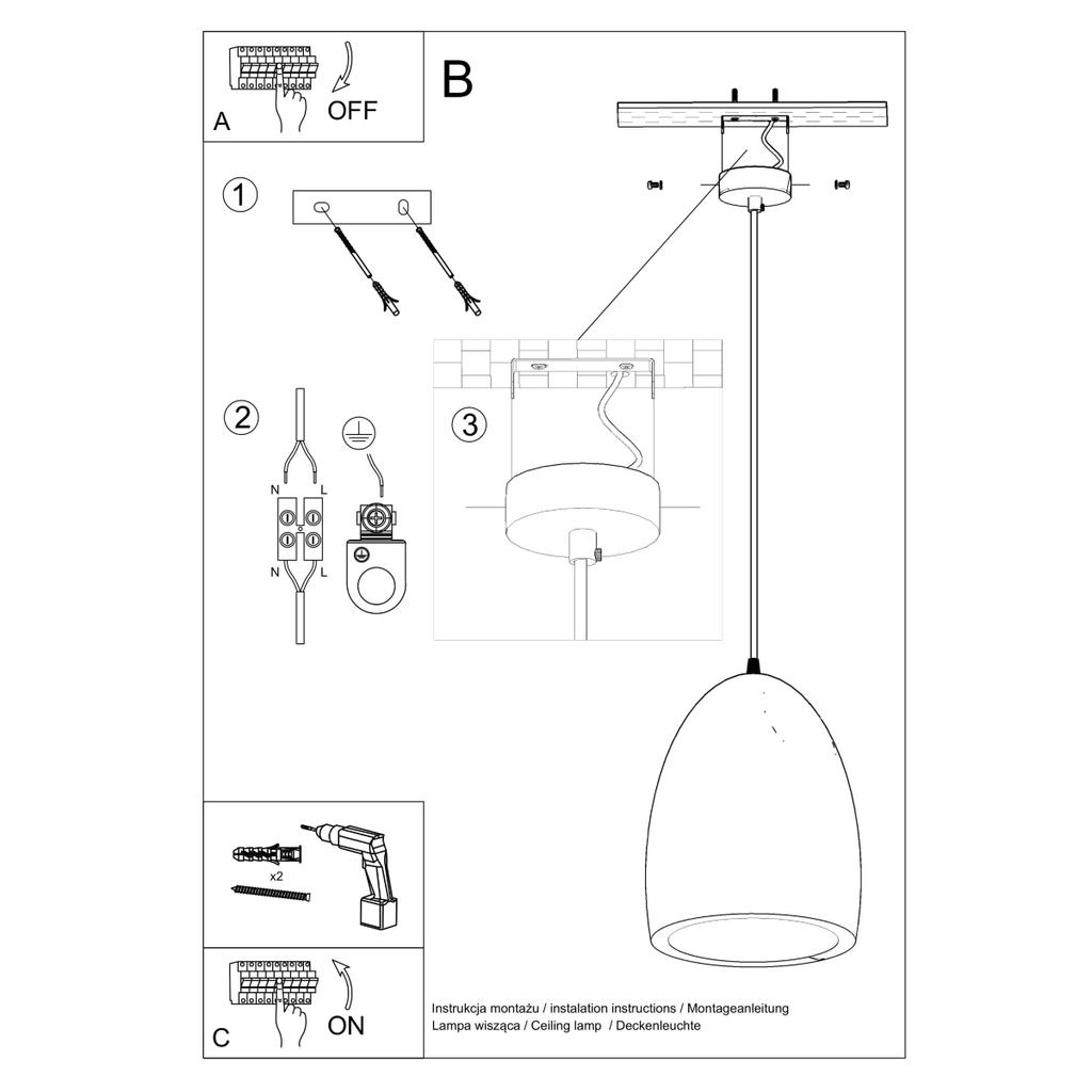 Lampa Wisząca Umbo 1 E27 Biały Lumilo 08.234.42