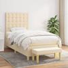Maison Exclusive - Slatted Bed Base with Cream Mattress 90x200 Cm Fabric