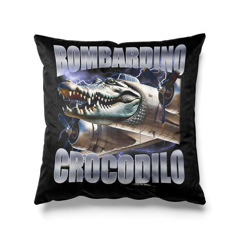 Aertemisi 18'' X 18'' Bombardiro Crocodilo Vierkante Sierkussenhoes Kussenslopen Voor Bank 45Cm X 45Cm Peach skin 18*18(CM)-1Pcs