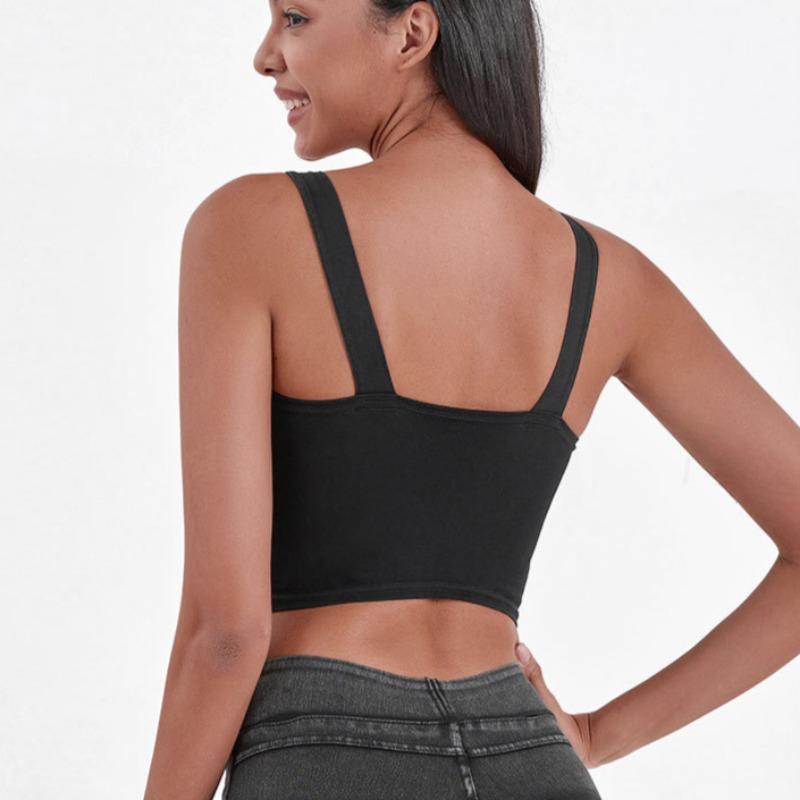 Spring and Summer Women's New High Elastic U-shaped with Chest Pad Suspenders Sports Leisure Fitness Yoga Vest