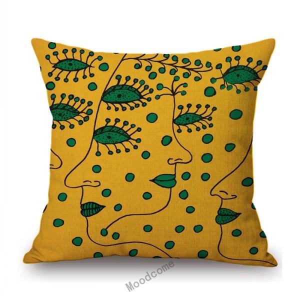 Modern Polka Dots Art Flower Vase Butterfly Pumpkin Yayoi Kasuma Japanese Style Cotton Linen Sofa Pillow Case Car Cushion Cover