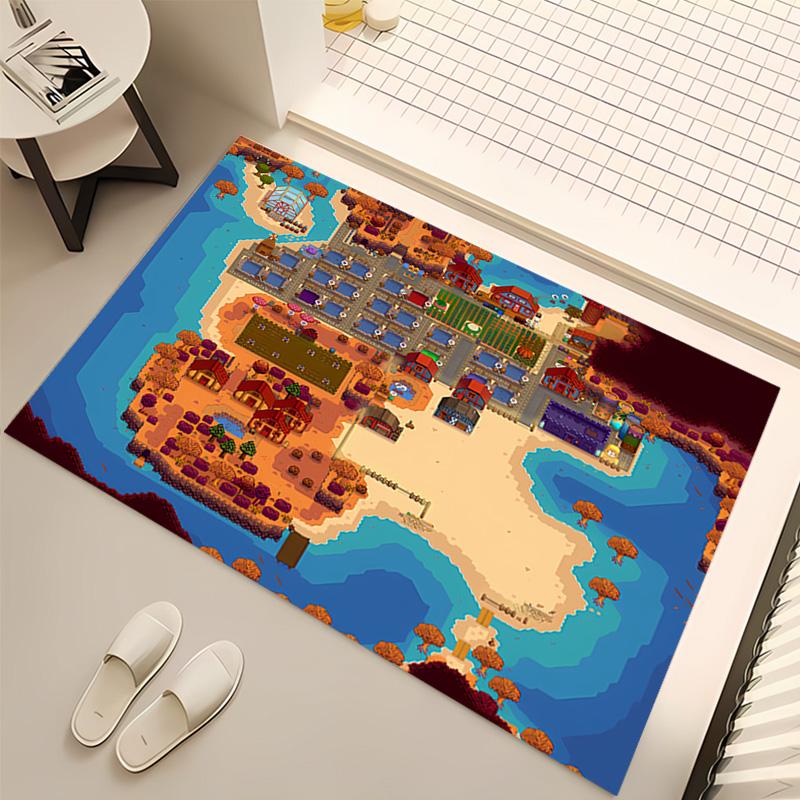 Spiel Stardew Valley Teppich - Weich, Waschbar, Rutschfest, Indoor-Matte, Wohnzimmer, Heimbüro Dekorativer Teppich
