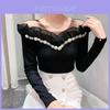 Top in Tessuto a Manica Lunga Scollatura Bardot per Elegante Abbigliamento da Ufficio