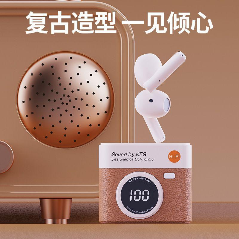 Q88 retro camera 2025 new wireless bluetooth headset half-in-ear super long battery life high sound quality