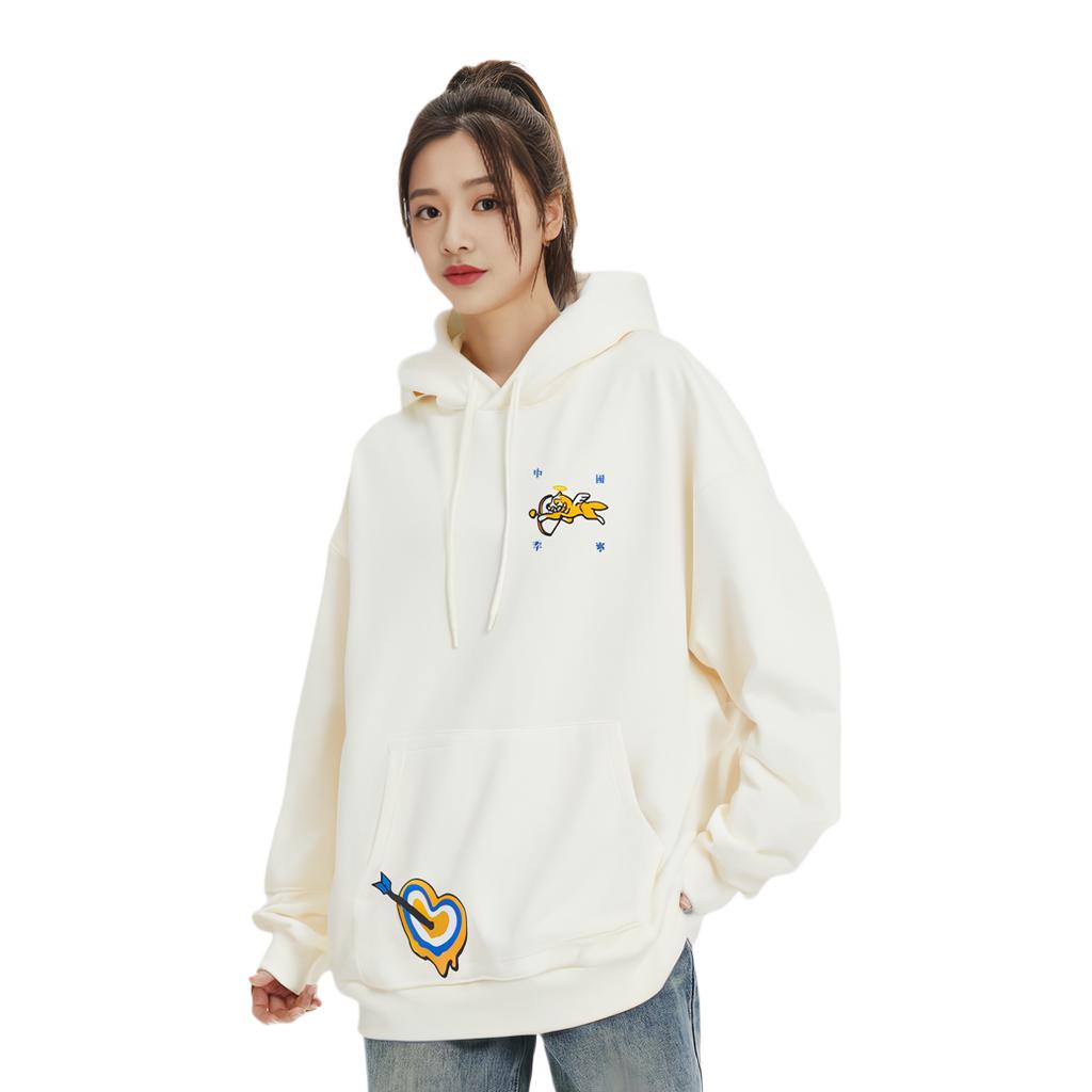 Li Ning X Icecream Collaboration Heartbreaker Series Letter Logo Casual Sports Hoodie Unisex hoodies Off-White AWDU843-1