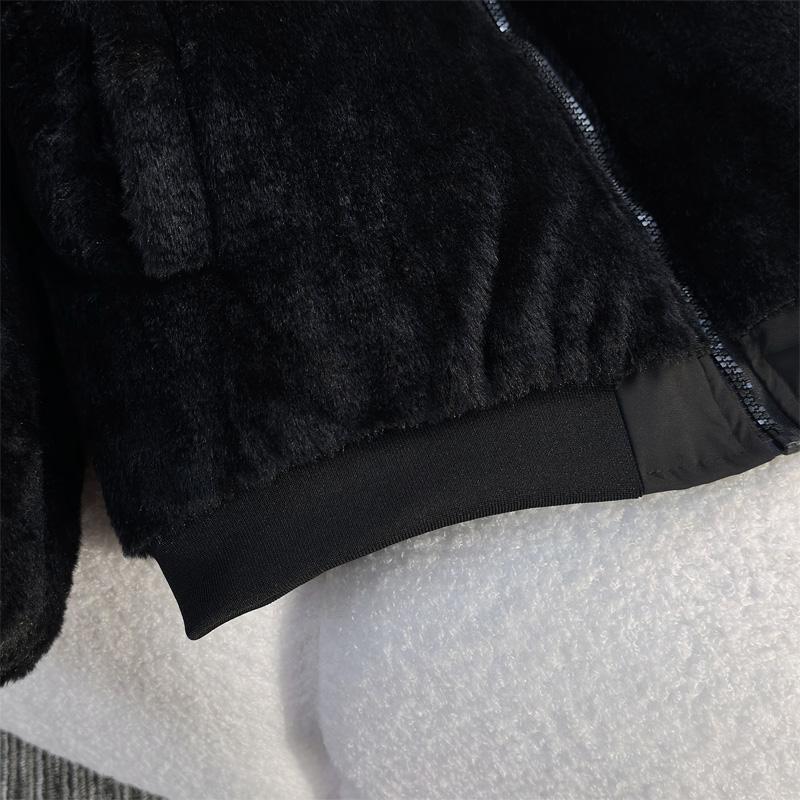 Wear Both Sides Fashion Winter Faux Fur Jackets Woman Parkas Hooded Casual Women's Short Coats