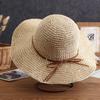 Women's Foldable Straw Sun Hat - Wide Brim, Handmade, UV Protection for Beach & Outdoors