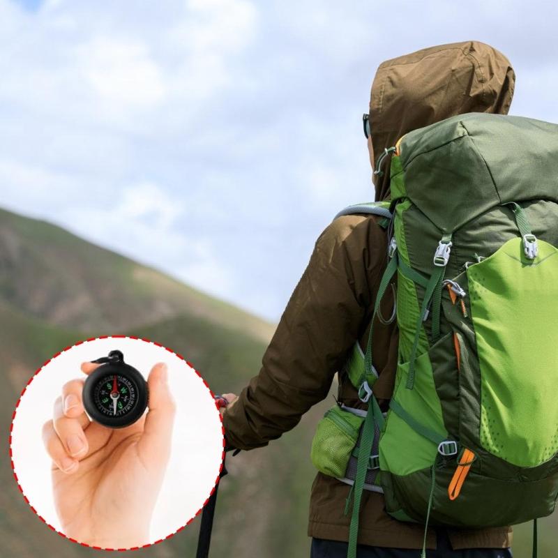 5Pcs Portable Keychain Compasses Mountaineering Compasses Pointer Navigation Tool Carabiner Compasses for Camping Hiking