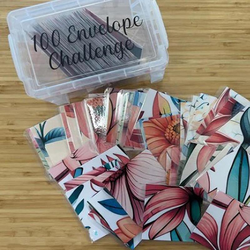 100 Envelope Challenge Box Set Easy And Fun Way To Save $10,000 Money Envelopes Money Saving Challenge Savings Challenges Budget