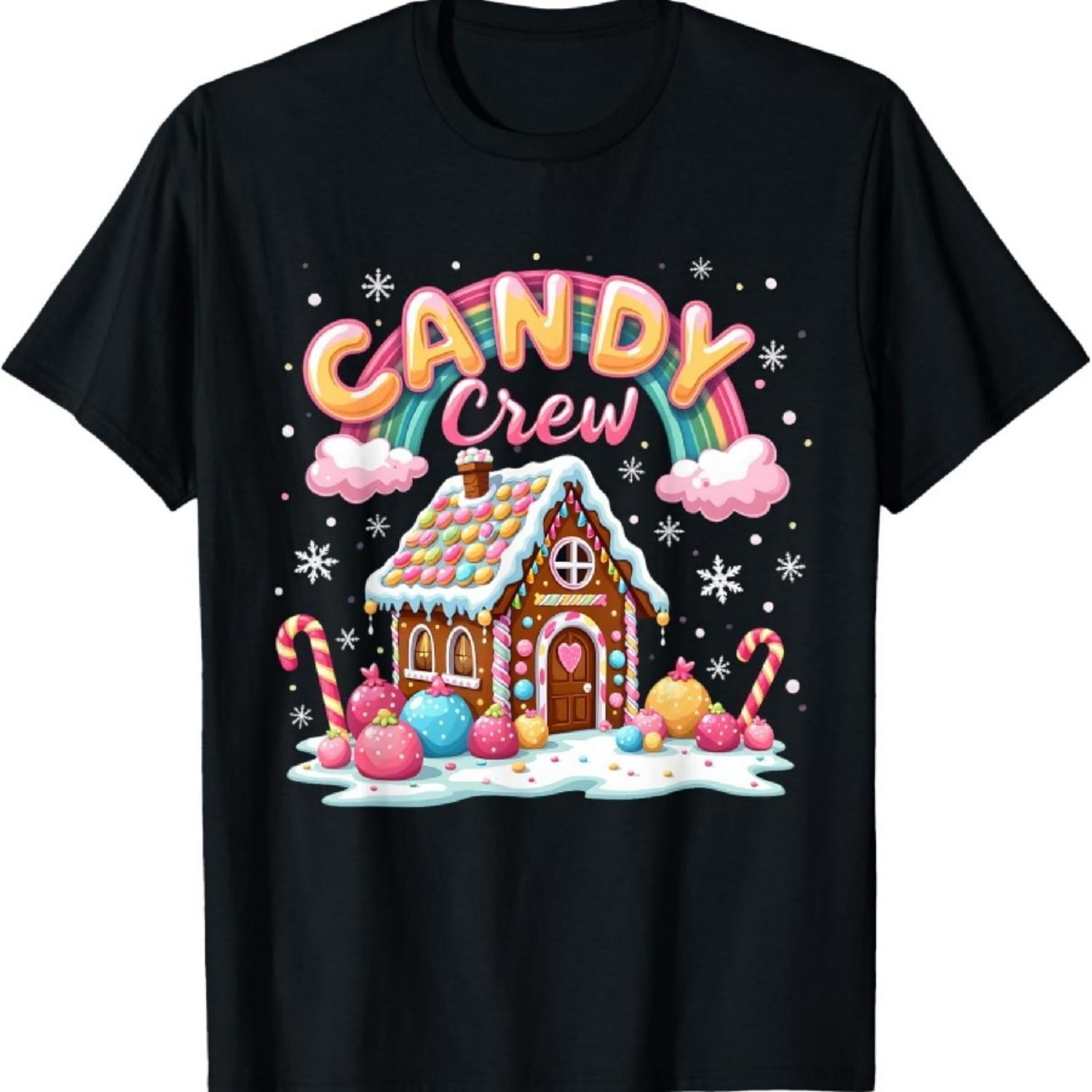 

Funny Candy Crew Cute Candy Cupcake Adult Candy Land Graphic T-Shirt XXXXXL чёрный