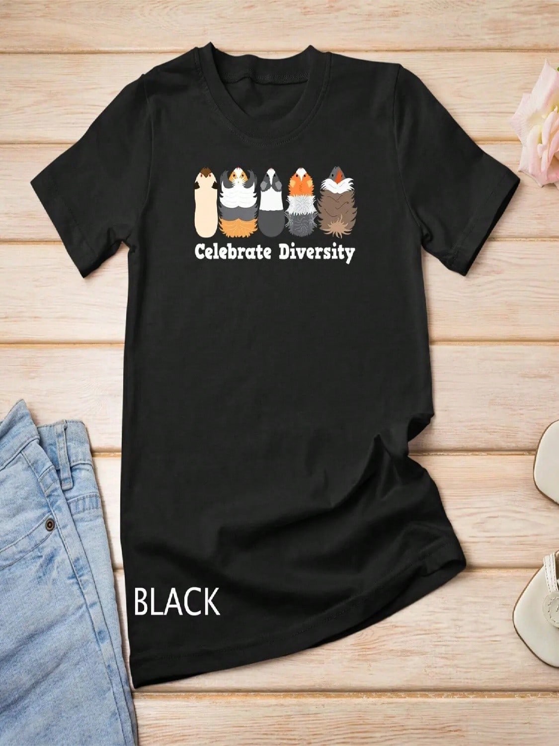 Funny _Celebrate Diversity_ Cute For Guinea Pig Lovers T Shirt S разноцветный