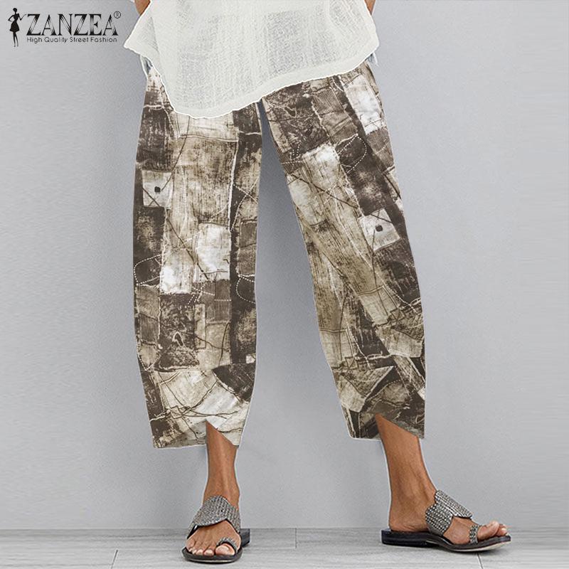 ZANZEA Plus Size S-5XL Mujer Verano Floral Pantalones Recortados Casual  Suelto Largo Algodón Pantalones Kaftan comprar a buen precio — entrega  gratuita, reseñas reales con fotos — Joom