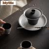 Wabi Sabi Stil Puder Yin Gaiwan Ästhetische Teeterrine Teeschale mit Deckel Set Teezubereitung Deckelschale Teeset Geschenk Zubehör Handwerk