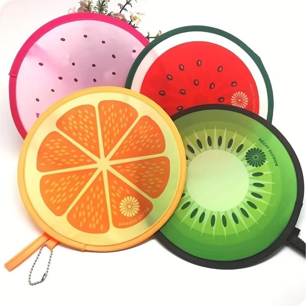 Fruit Style Round Foldable Hand Fans Portable Cooling Fans Cute Handheld Folding Fan Summer Events