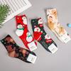 Cartoon Christmas Socks Cute Women's Christmas Socks Elk Mid Snow Man Socks Christmas Women's Socks