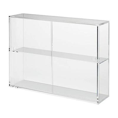 MUJI Acrylic Collection Stand with Sliding Door, Large, Approximately W33.6 X D8.4 X H24.4cm, Clear