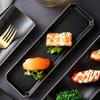 El Creative Ceramic Plate Japanese Cuisine Rectangular Phnom Penh Plate Sushi Plate El Restaurant Pure Black  Pot Dish