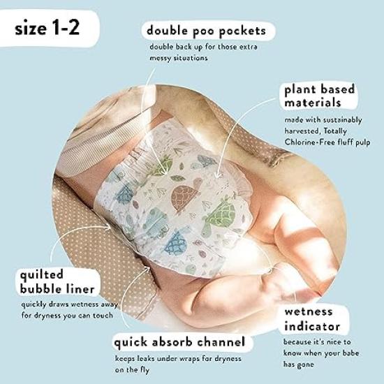 Honest Company Baby Diapers Size 1 80 Pieces Balloon Banyard Pattern Additive-free (Tape Type) (3~6kg) &