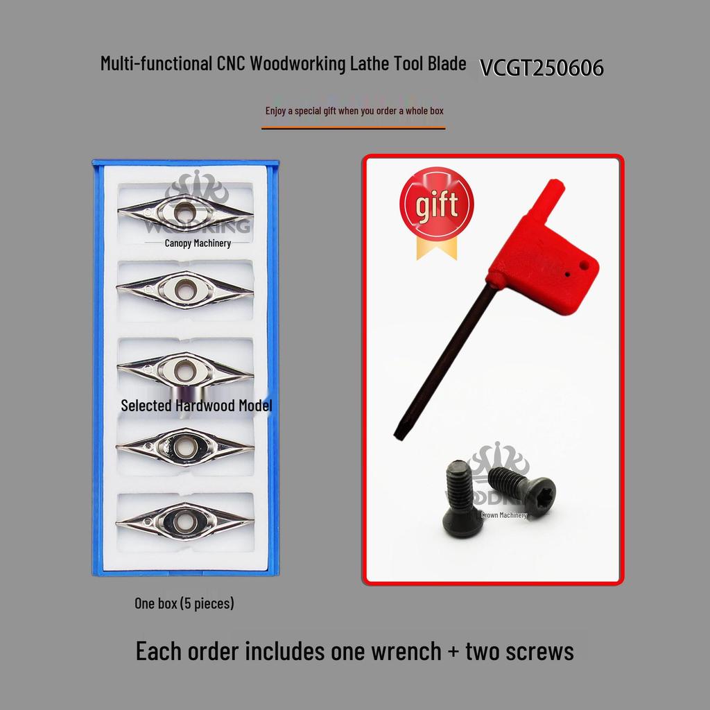 Tungsten Steel CNC Wood Lathe Tool Set with Disposable Inserts