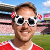 Fußball-Event-Sonnenbrillen, Stadion-Jubel-Sonnenbrillen, Schwarz-Weißer Fußballrahmen, Nationalflaggen-Sonnenbrillen, Neuartige Foto-Requisiten für Partys