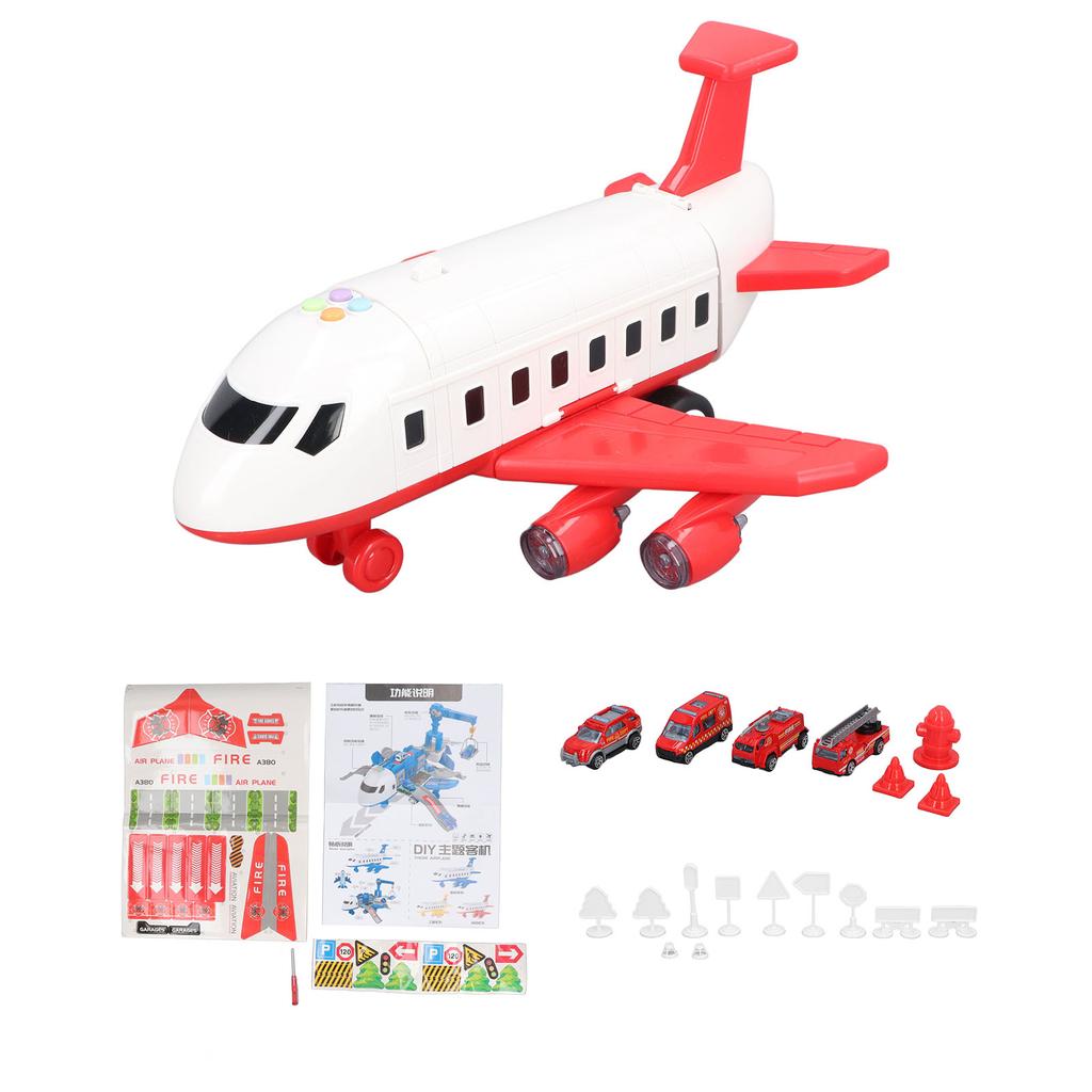 Toy Airplane Model High Simulation Anti Fall Multifunctional Plane Toy with Car Model for Kids