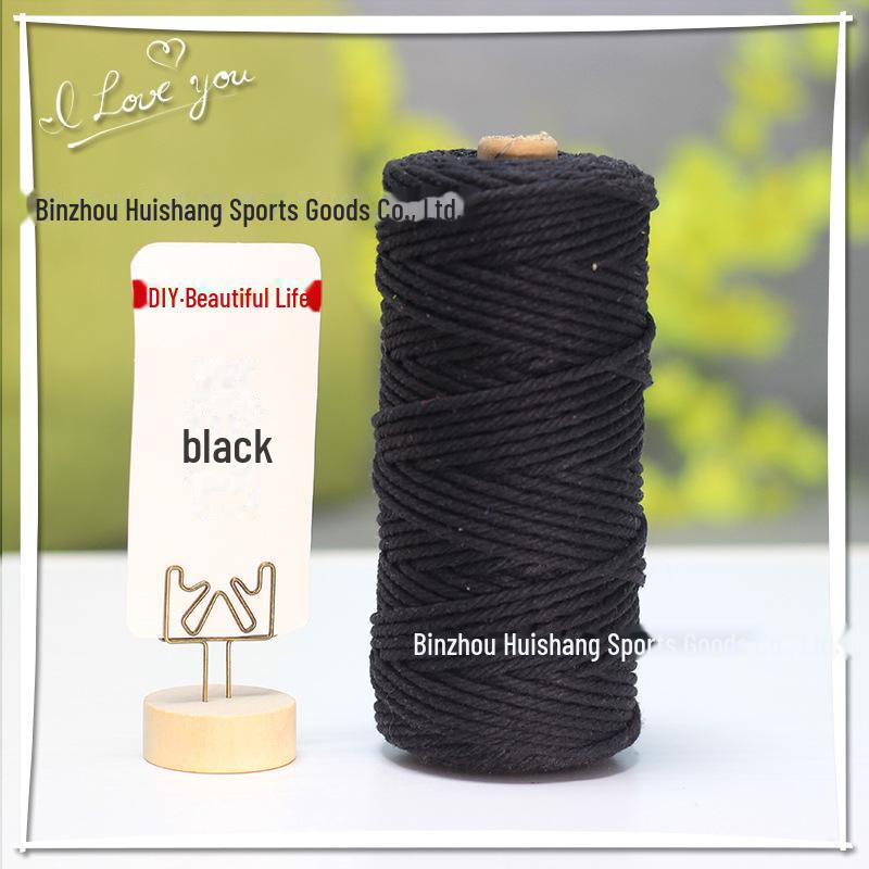 3 mm, 4 mm, 5 mm farbiges geflochtenes Baumwollseil für selbstgemachte und handgefertigte Wandteppiche, Geschenkdekoration, Hüte