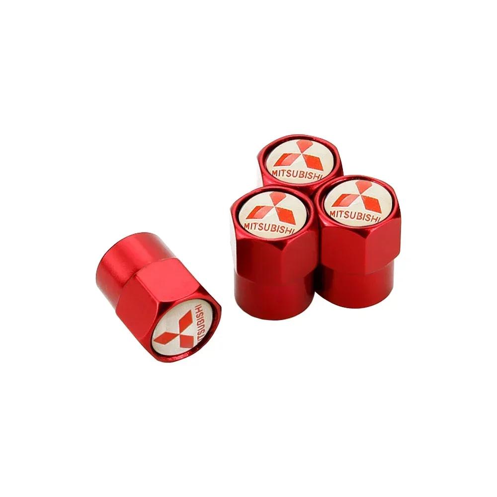 Tyre Stem Covers for Mitsubishi Car Logo Ralliart Lancer Outlander ASX Colt Pajero Eclipse EVO Colt Wheel Tire Valve Caps 4pcs