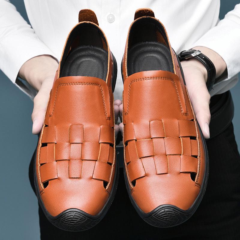 

Высококачественная мужская повседневная деловая обувь из натуральной кожи, роскошные брендовые удобные мужские дышащие офисные туфли для вождения 38