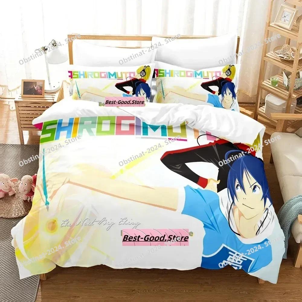 Bakuman Beding Set Printed Bed Linen Set With Pilowcase Soft Duvet Cover Soft Single Double Quen Super King-Sized Dimensionsd Dimensions Adult People