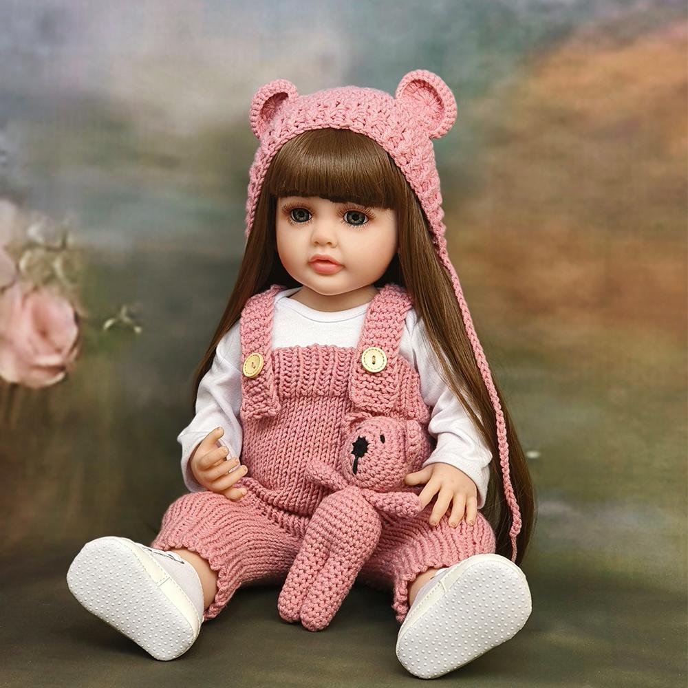 Fashion New Reborn Doll 55cm Full Glue Simulation Baby Doll Birthday Gift Girl Toy Doll For Children