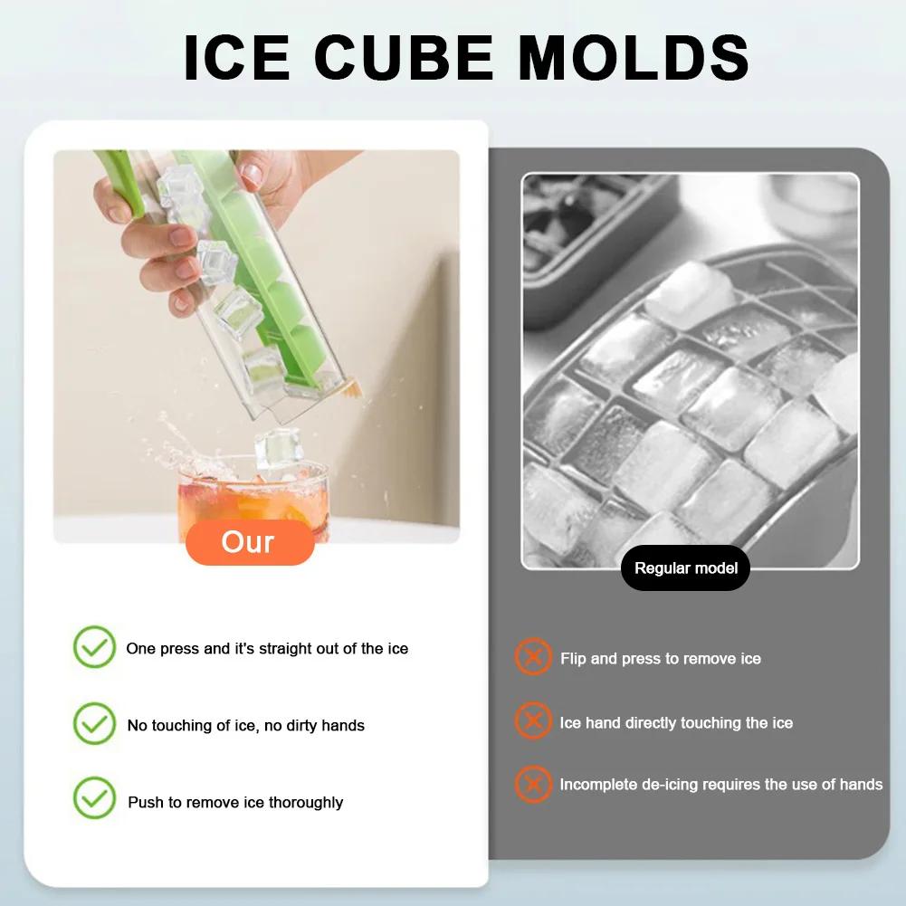 Vertical Ice Cube Tray Mini Ice Cube Tube Mold Easy Push and Pop Out Cube Ice Maker Ideal for Sports and Water Bottles
