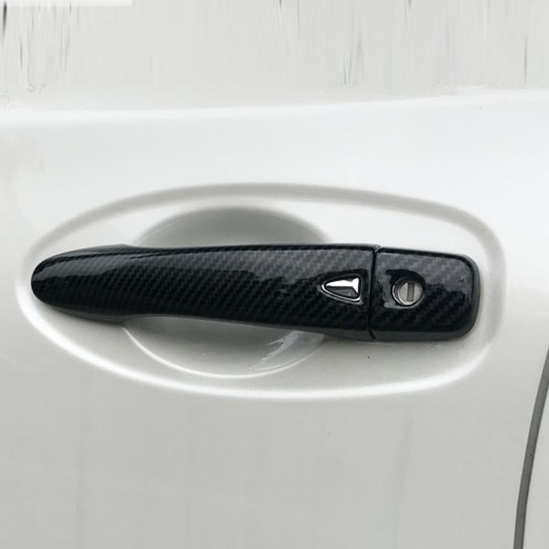 For NISSAN TIIDA c13 2016- car door handle cover,carbon fiber pattern cover trim  2017 2018