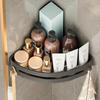 Resin Wall-Mounted Triangle Shelf, No-Drill Bathroom Storage Rack, Versatile Hanging Organizer for Toiletries and Accessories, Bathroom Organizers