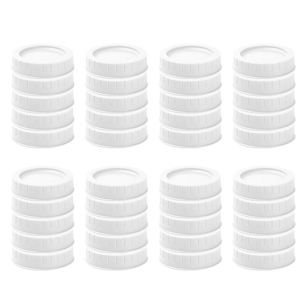 12/24Pcs 70mm Reusable Plastic Mason Jar Lid Set Colorful Ribbed Cover for Wide Mouth Jar Leak-proof Seal Bottle Cover Spout Lid