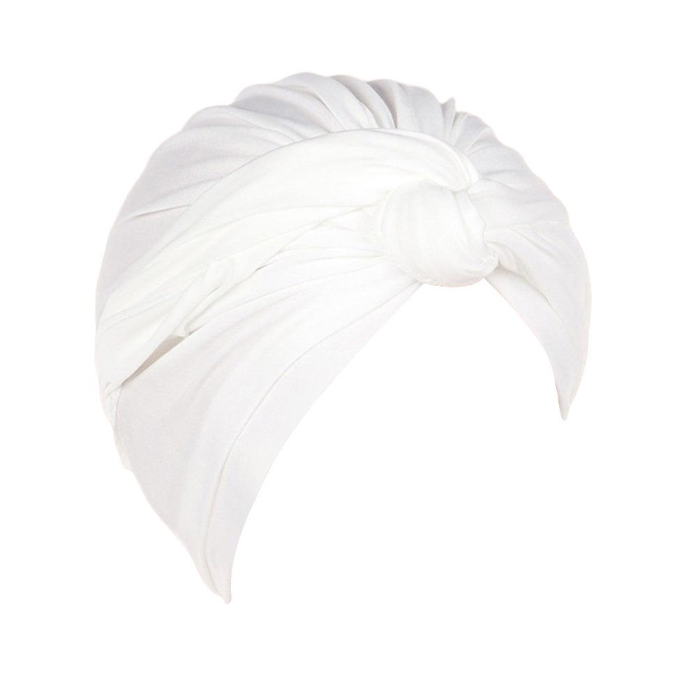 

Fashion Vintage Hijab Caps Elastic Wrap Style Twist Knot Turban Hat Breathable Soft Polyester Head Wrap Cap Women Headwear