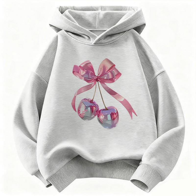 2026 Pink Bow Design Funny 90s Kids Hoodie Children's Sweatshirt Hoody Girls Autumn Winter Casual Hoodies