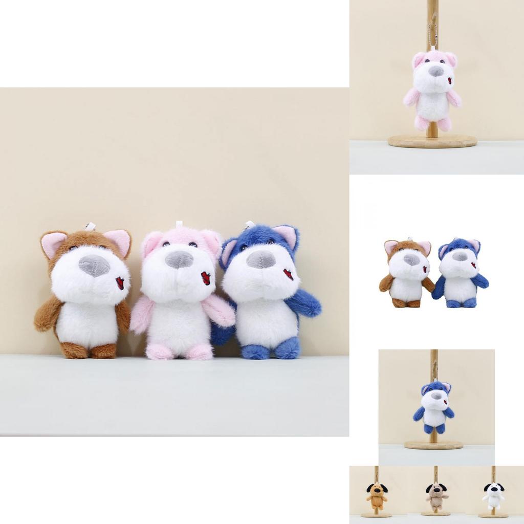 Cute Plush Dog Keychain Soft Toy Charming Cartoon Dog Accessory For Bags