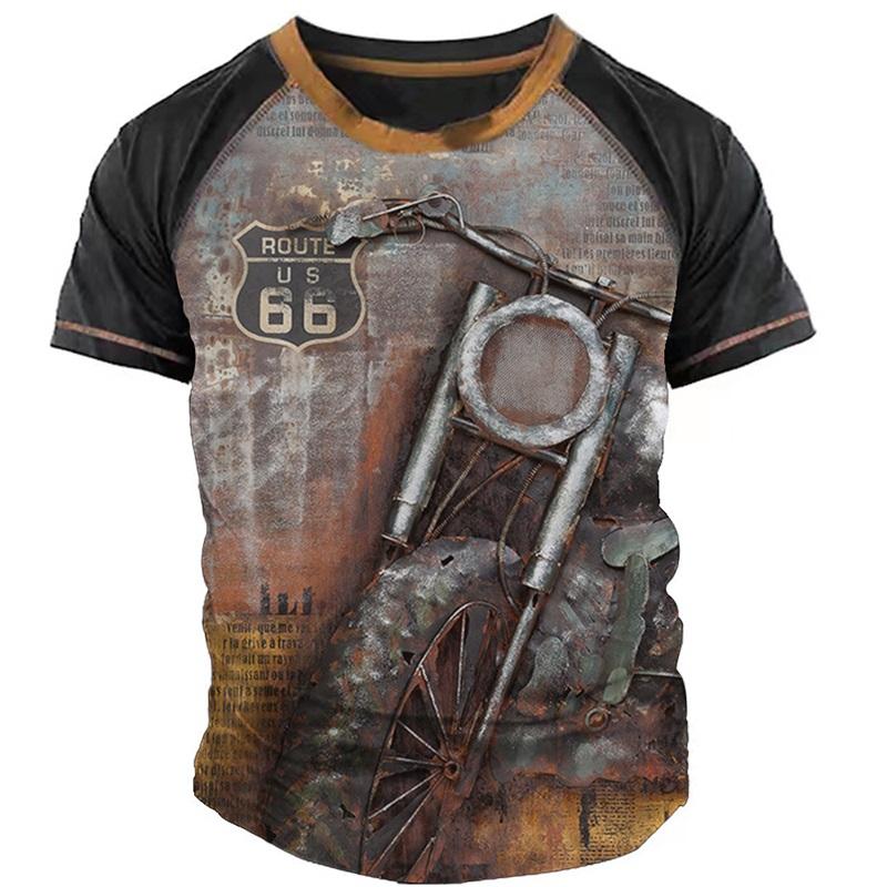 Vintage Motorcycle T Shirts For Men 3d Print Graphics T-shirts For Men Short Sleeve Male Motorcycle Shirts Tee Tops Streetwear