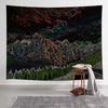 Mountain Red Sun Tapestry Forest Trees Natural Landscape Wall Hanging  Beach Towel Room Aesthetic Decor Home