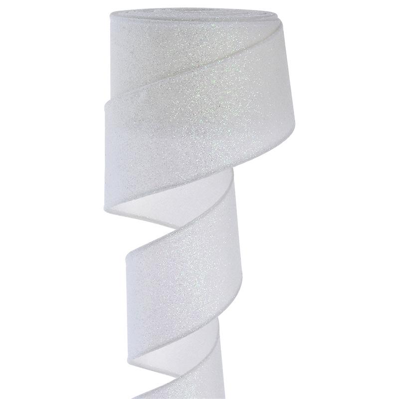 European & American Christmas Tree Decoration: Handmade Shiny Ribbon Flowers, Bows & Blue Iridescent Streamers