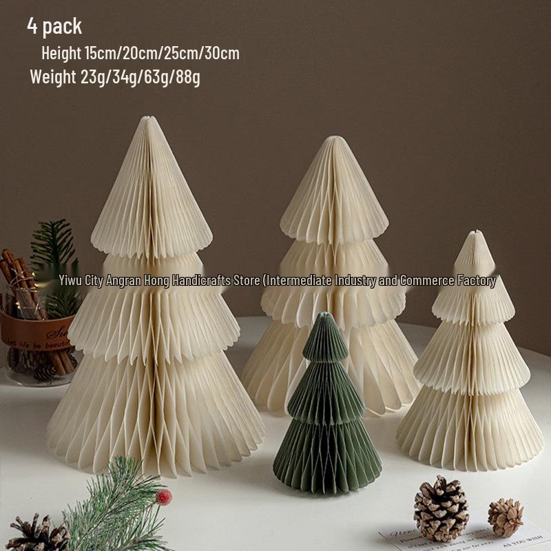 2025 Origami Christmas Tree Ornaments & Tabletop Decorations - Perfect for Holiday Scenes & Photography Props