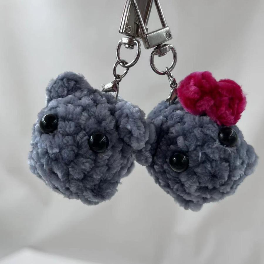 Kawaii Sad Hamster Plush Toy Cute Hamster Plushies Keychain Figure Soft Toy Stuffed Animal Doll Key Ring Key Chain