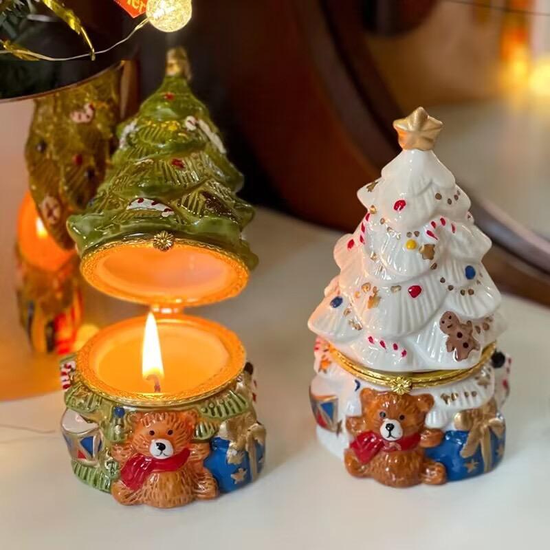 Christmas Tree Jewelry Trinket Box Fine Craftsmanship Creative Treasure Case Candy Box Suitable for Holiday Parties Desk