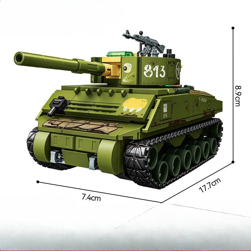 362 ks Vojenská série M4A2 Hlavní bitevní tank Sestavovací stavebnice Dětské hračky
