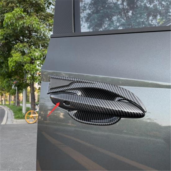 Carbon Fiber 5PCS Exterior Door Handle Cover Trim For Hyundai Tucson 2021 2022