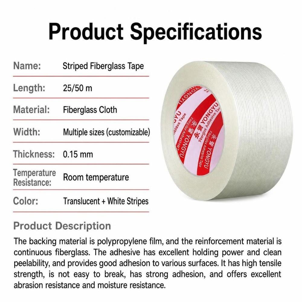 Strong Adhesive Insulation Tape Single-sided Adhesive Tape Durable Fiberglass Tape